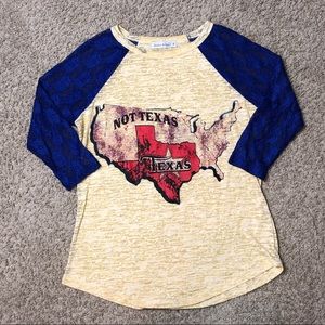 Sunshine & Rodeo Texas/Not Texas 3/4 Sleeve Shirt